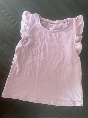 H&M Girls' Light Purple Ruffle Sleeve Tank Top